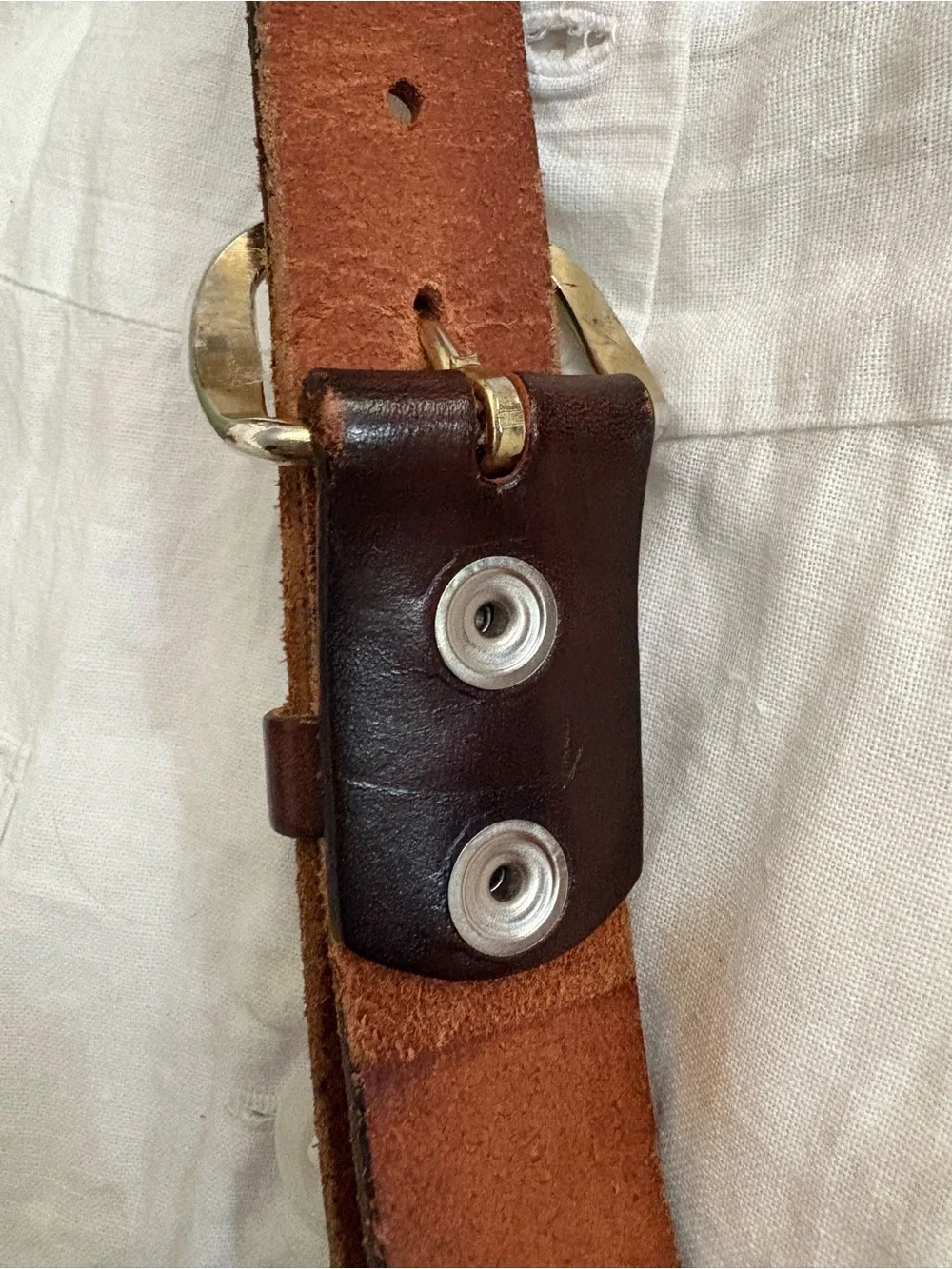 Vintage Tooled Brown Leather Belt Made USA with Silver Buckle 46 inches long